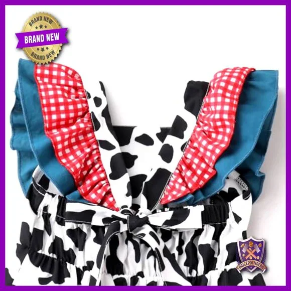 Toddler Tutu Dress Sleeveless Princess Party Gingham Ruffle Vintage Boho